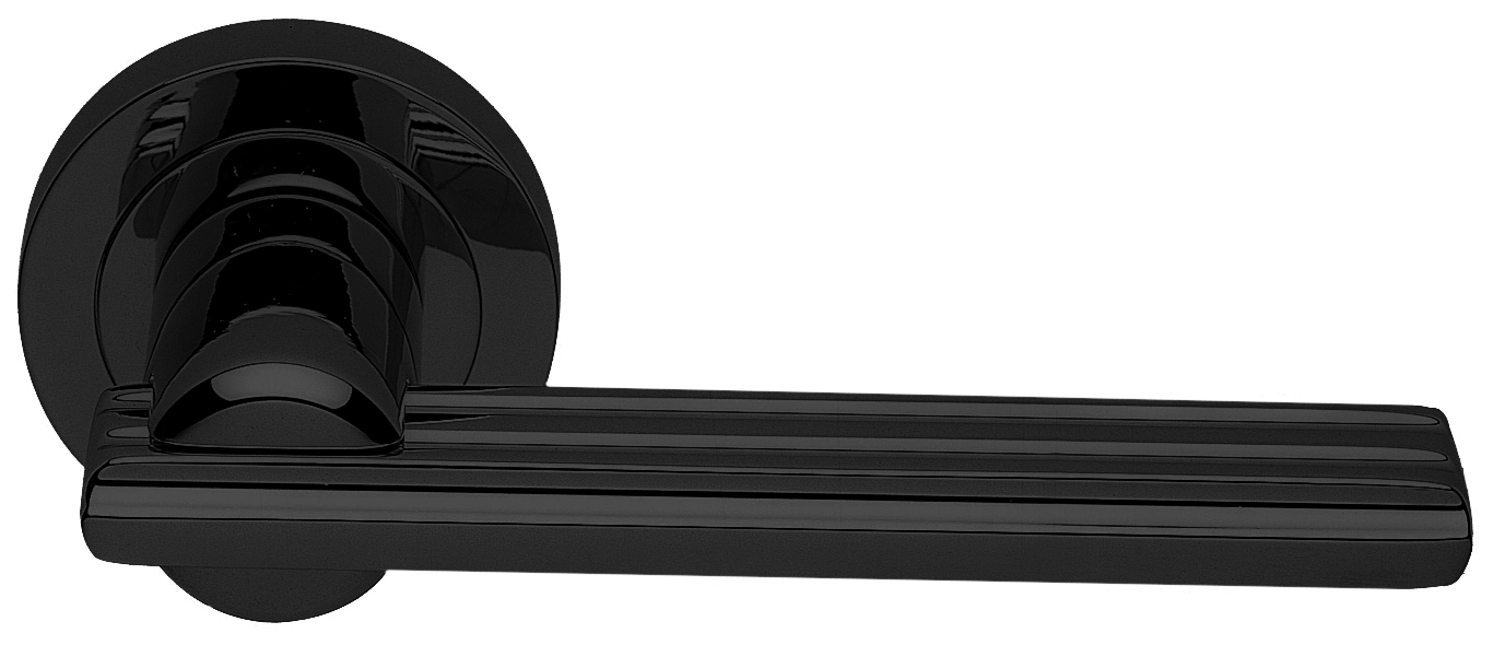 Ручка дверная ORCHIDEA R2 NERO раздельная на круглой розетке, цвет - черный фото купить Томск