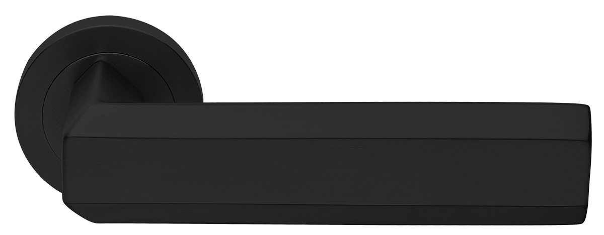 Ручка дверная HARMONY R2 NERO раздельная на круглой розетке, цвет - черный фото купить Томск