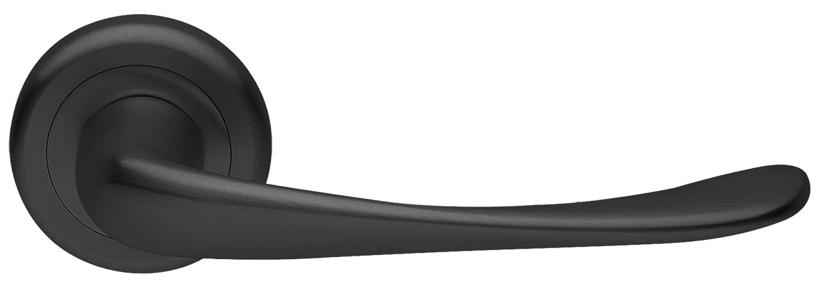 Ручка дверная GOLF R4 NERO раздельная на круглой розетке, цвет - черный фото купить Томск