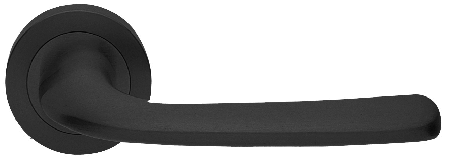 Ручка дверная SAND R2 NERO раздельная на круглой розетке, цвет - черный фото купить Томск