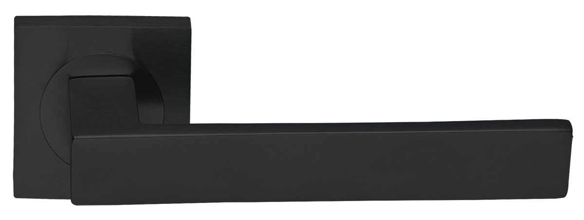 Ручка дверная WATERFALL S2 NERO раздельная на квадратной розетке, цвет - черный фото купить Томск