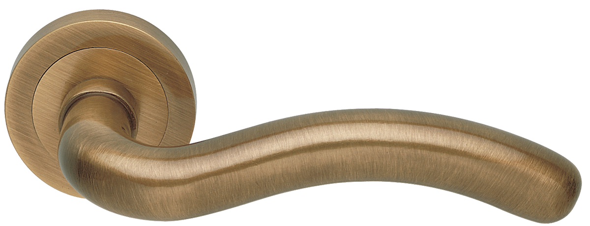 Ручка дверная SNAKE R2 BGO раздельная на круглой розетке, цвет - матовая бронза фото купить Томск