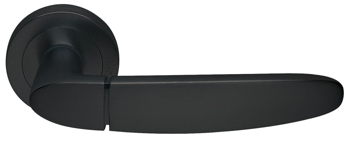 Ручка дверная SAIL R2 NERO раздельная на круглой розетке, цвет - черный фото купить Томск