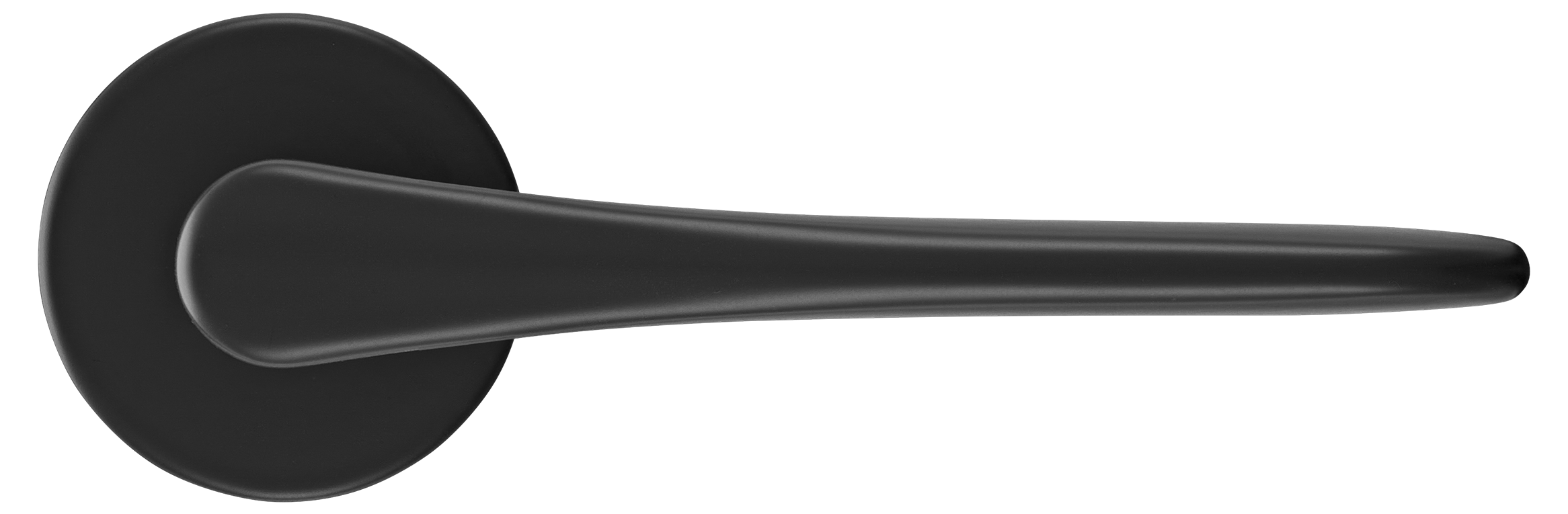 Ручка дверная AULA R5 NERO-ST на круглой розетке 7мм, цвет -  черный soft-touch фото купить в Томске