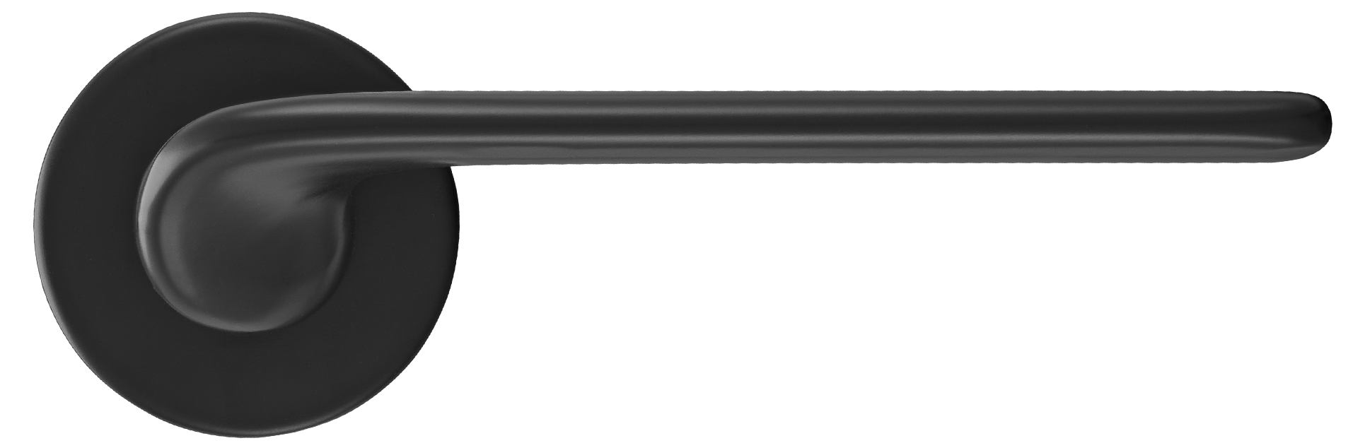 Ручка дверная TOMORROW R5 NERO-ST на круглой розетке 7мм, цвет -  черный soft-touch фото купить в Томске