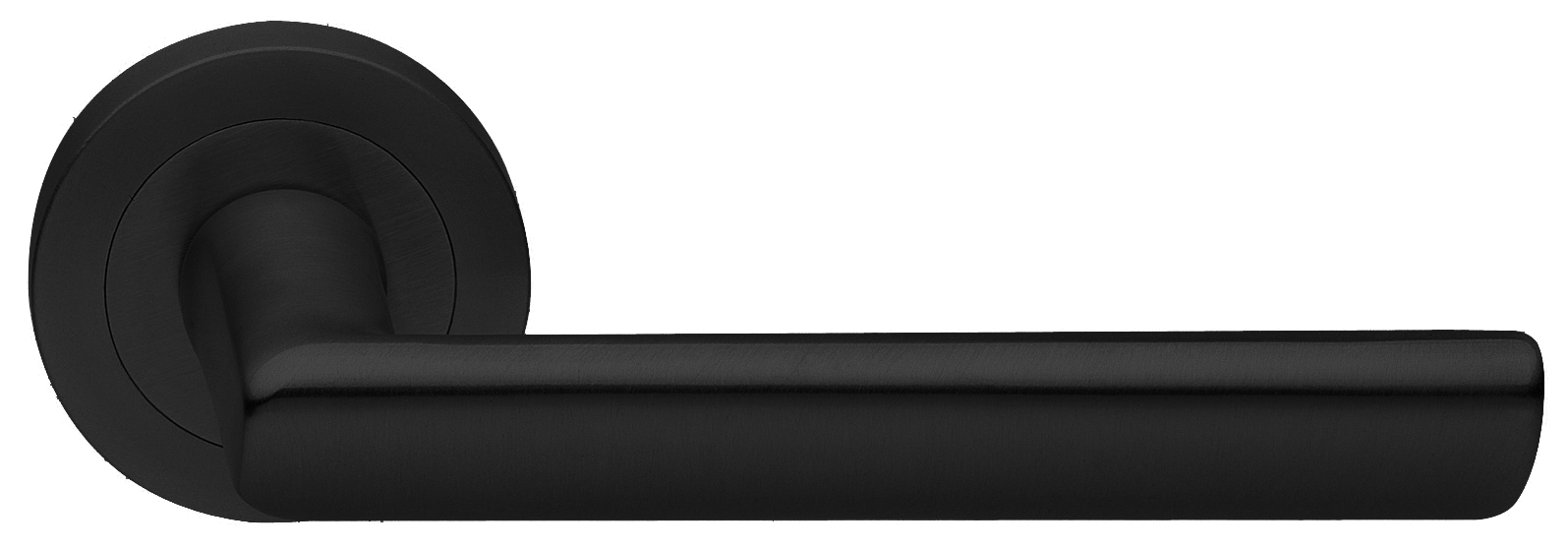 Ручка дверная STELLA R2 NERO раздельная на круглой розетке, цвет - черный фото купить Томск