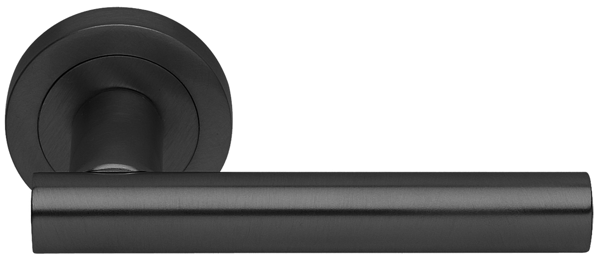 Ручка дверная CALLA R2 NERO раздельная на круглой розетке, цвет - черный фото купить Томск