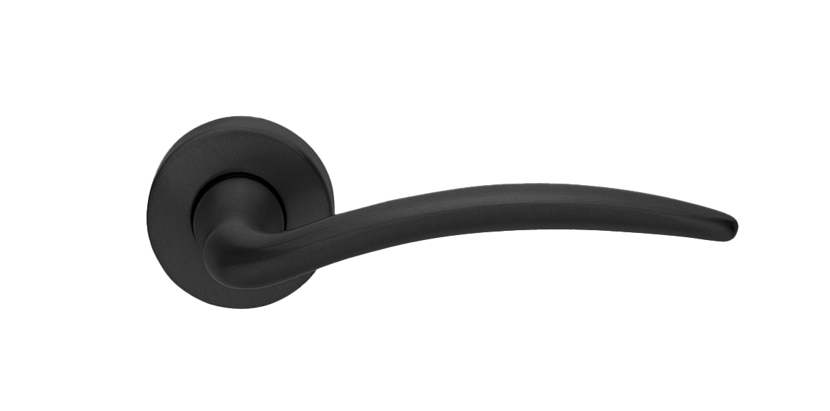 Ручка дверная MOGADOR R2 NERO раздельная на круглой розетке, цвет - черный фото купить Томск