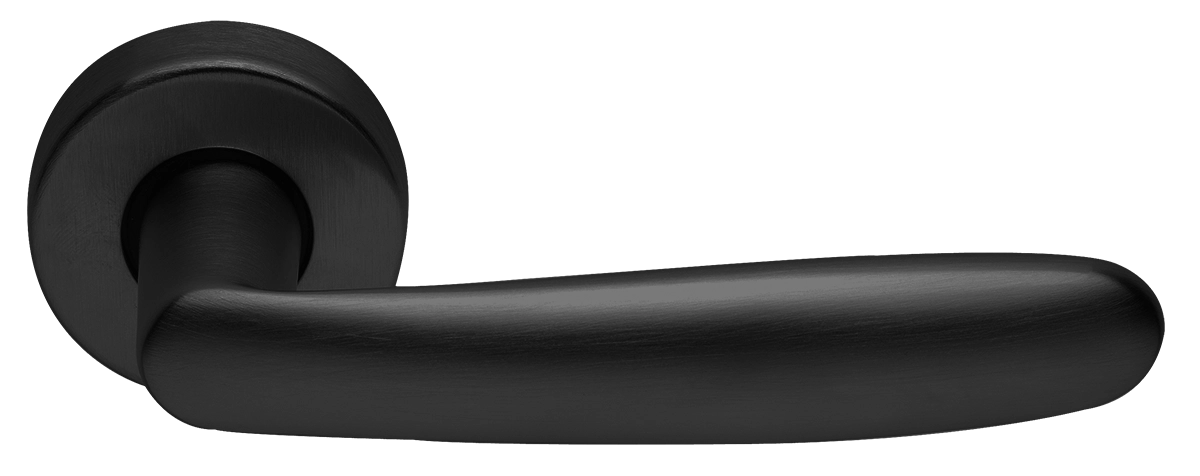 Ручка дверная IMOLA R2 NERO раздельная на круглой розетке, цвет - черный фото купить Томск