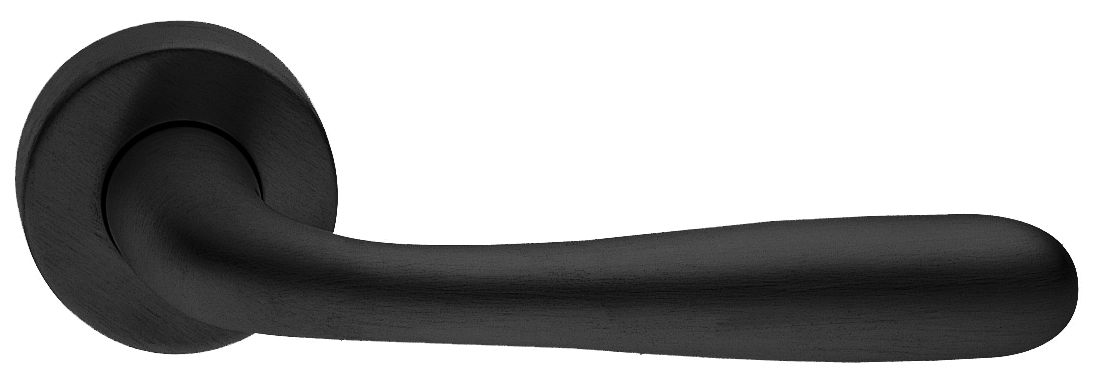 Ручка дверная RUBINO R3-E NERO раздельная на круглой розетке, цвет - черный фото купить Томск