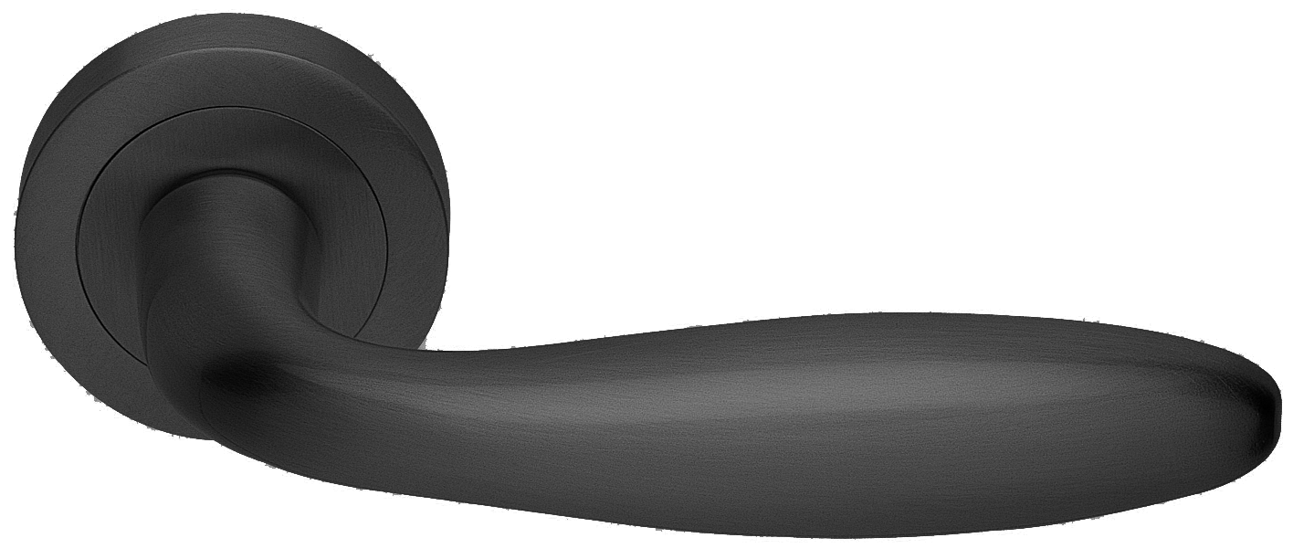 Ручка дверная AIR R2 NERO раздельная на круглой розетке, цвет - черный фото купить Томск