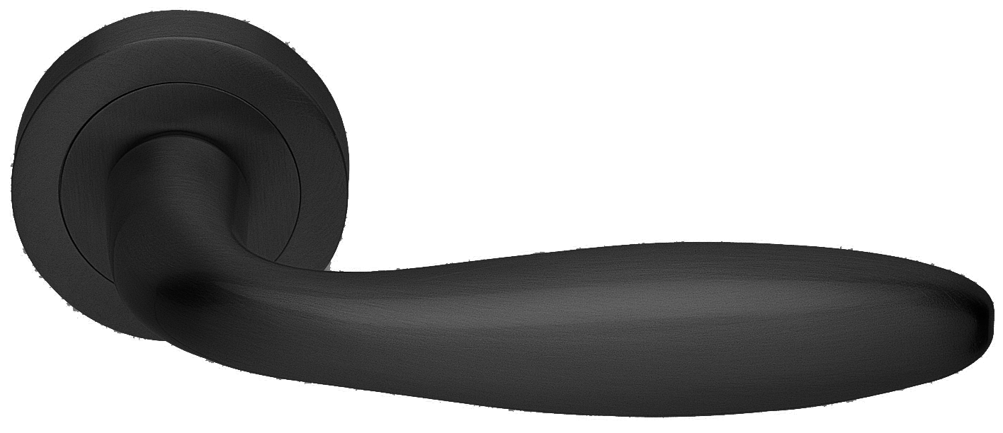 Ручка дверная SIENA R2 NERO раздельная на круглой розетке, цвет - черный фото купить Томск