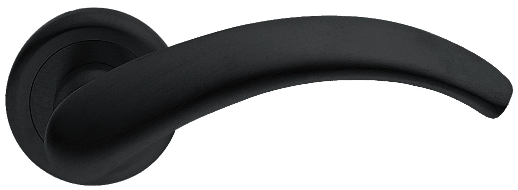 Ручка дверная ARCH R4 NERO раздельная на круглой розетке, цвет - черный фото купить Томск