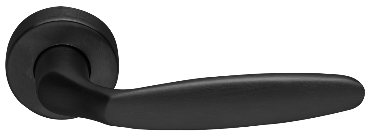 Ручка дверная DERBY R3-E NERO раздельная на круглой розетке, цвет - черный фото купить Томск