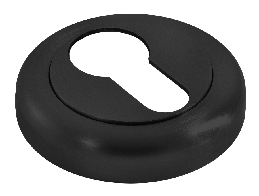 Накладка на ключевой цилиндр LUX-KH-R4 NERO на круглой розетке, цвет - черный фото фурнитура Томск