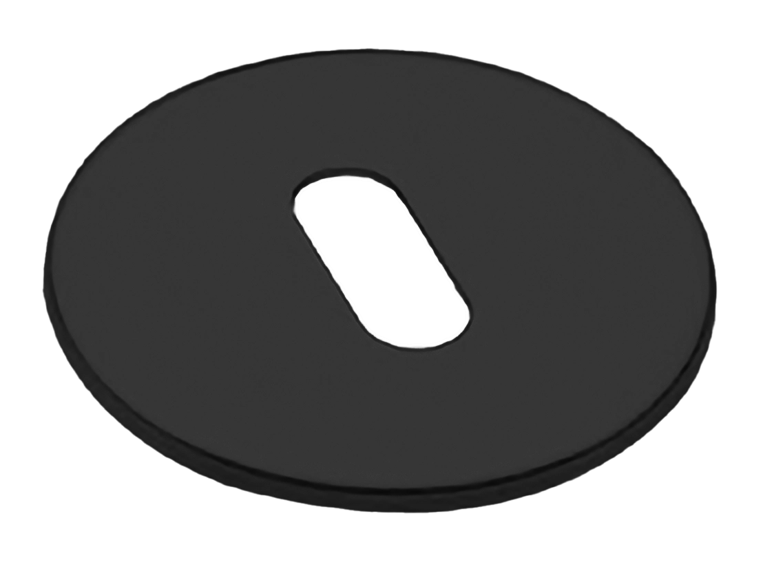 Накладка на ключевой цилиндр LUX-FK-R5 NERO на круглой розетке под ключ буратино, цвет - черный фото купить Томск