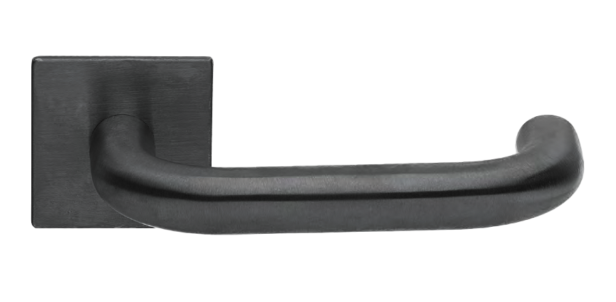 Ручка дверная SOYUZ-APOLLO S1-E NERO раздельная на квадратной розетке, цвет - черный фото купить Томск