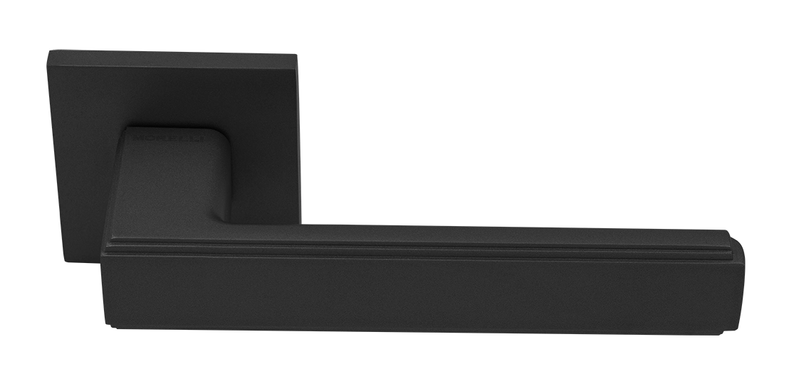 Ручка дверная MH-64-S6 BL STEPS на квадратной розетке 6 мм, цвет черный фото купить Томск