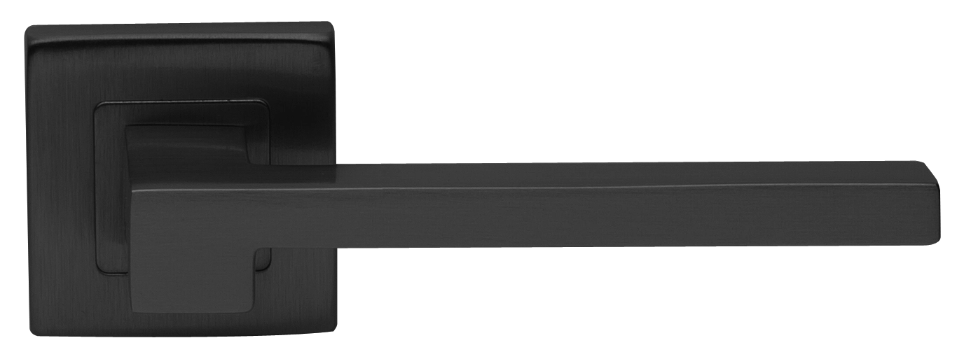 Ручка дверная STONE S3 NERO раздельная на квадратной розетке, цвет черный, латунь фото купить в Томске