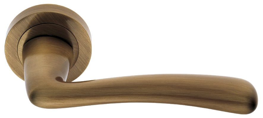 Ручка дверная COCKATOO R2 BGO раздельная на круглой розетке, цвет матовая бронза, латунь фото купить в Томске