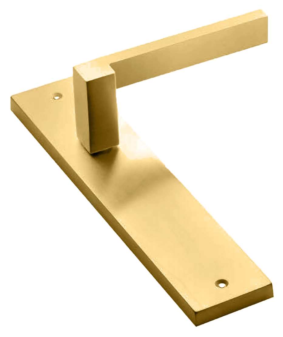 Ручка дверная на планке STONE PL OSA, цвет матовое золото, латунь фото купить в Томске