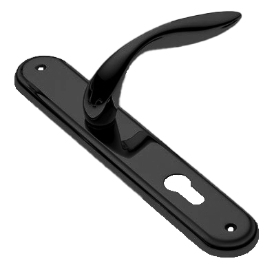 Ручка дверная на планке LEON PL NERO, цвет черный, латунь фото купить в Томске