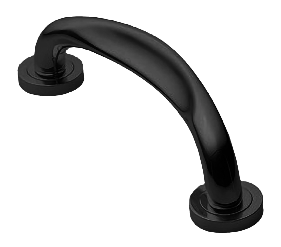 Ручка-скоба дверная RAFT PH NERO на круглой розетке, цвет черный, латунь фото купить в Томске