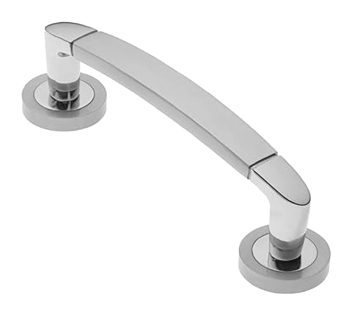 Ручка-скоба дверная SAIL PH CSA/CRO на круглой розетке, цвет матовый хром/хром, латунь фото купить в Томске