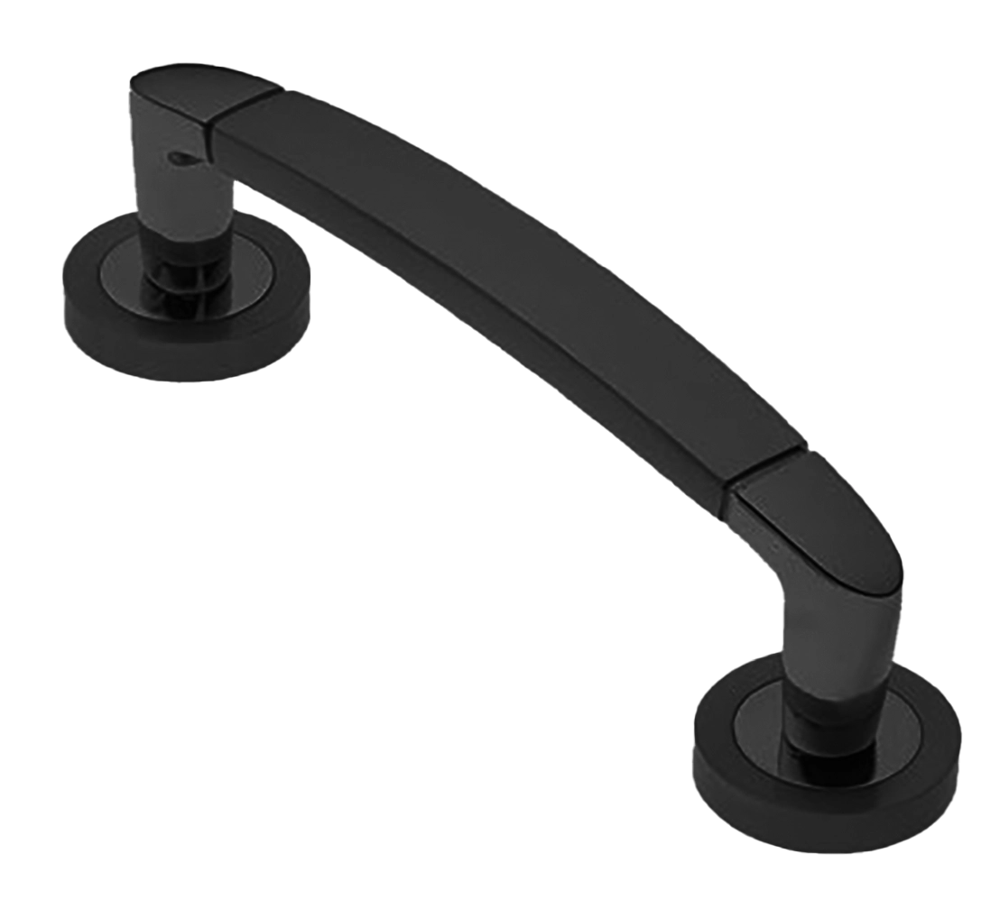 Ручка-скоба дверная SAIL PH NERO на круглой розетке, цвет черный, латунь фото купить в Томске