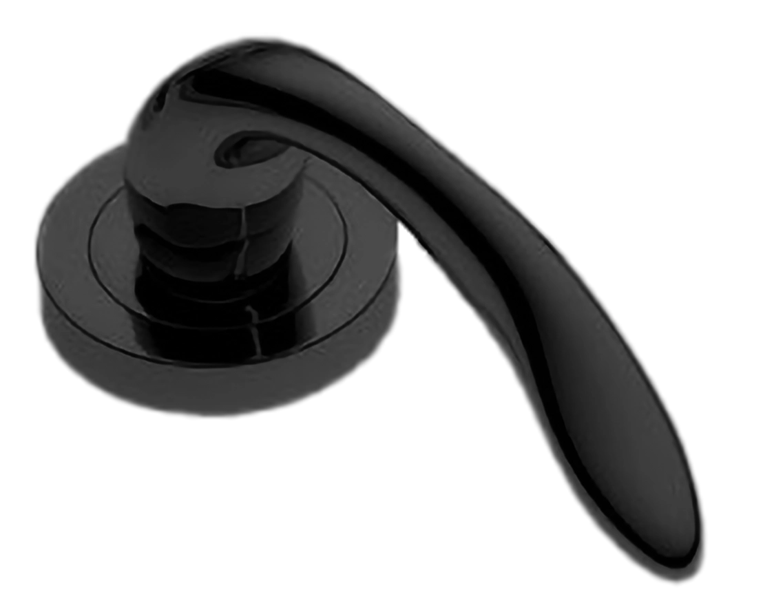 Ручка оконная LEON W1 NERO на прямоугольной розетке, цвет черный, латунь фото купить в Томске