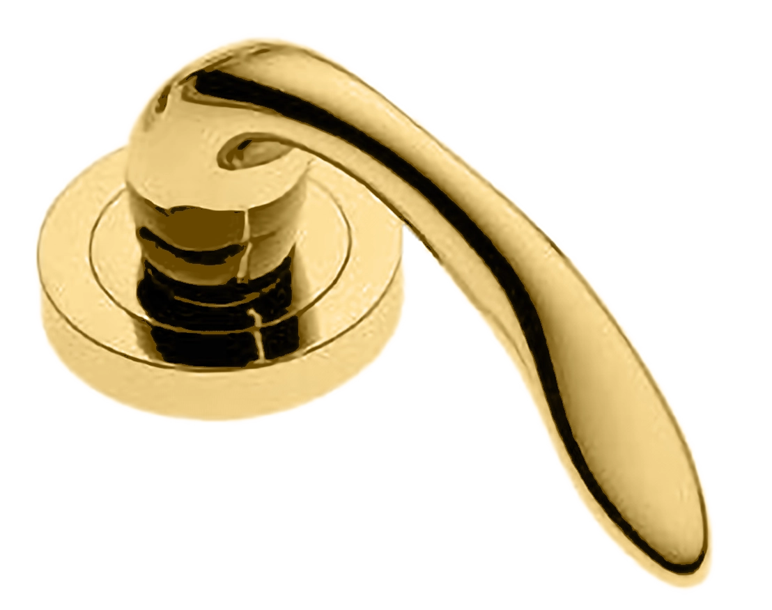 Ручка оконная LEON W1 OTL на прямоугольной розетке, цвет золото, латунь фото купить в Томске