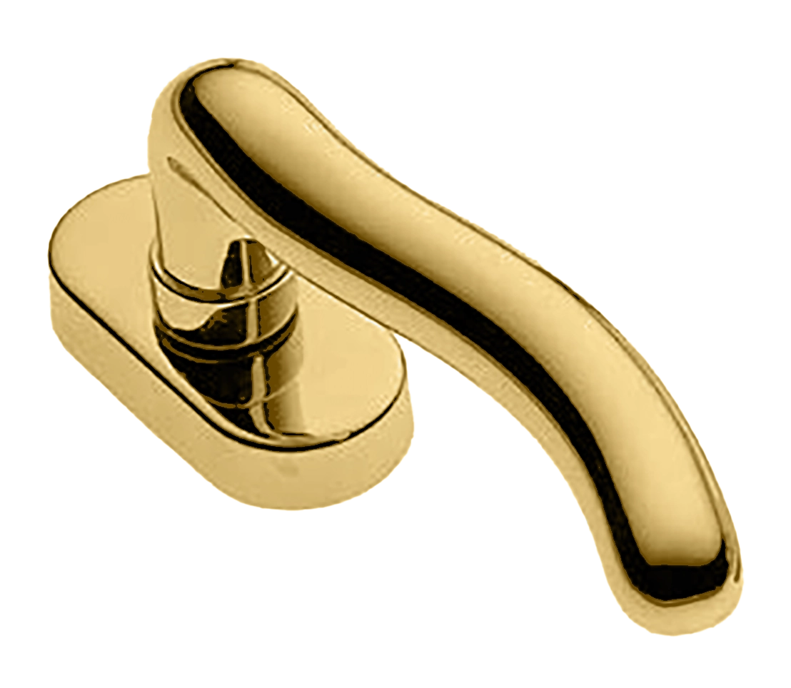 Ручка оконная SNAKE W1 OTL на прямоугольной розетке, цвет золото, латунь фото купить в Томске