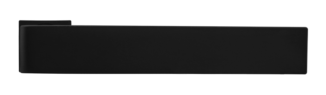 Ручка дверная HORIZONT-SM NERO-ST с невидимой квадратной розеткой, цвет черный soft-touch, ЦАМ фото купить в Томске