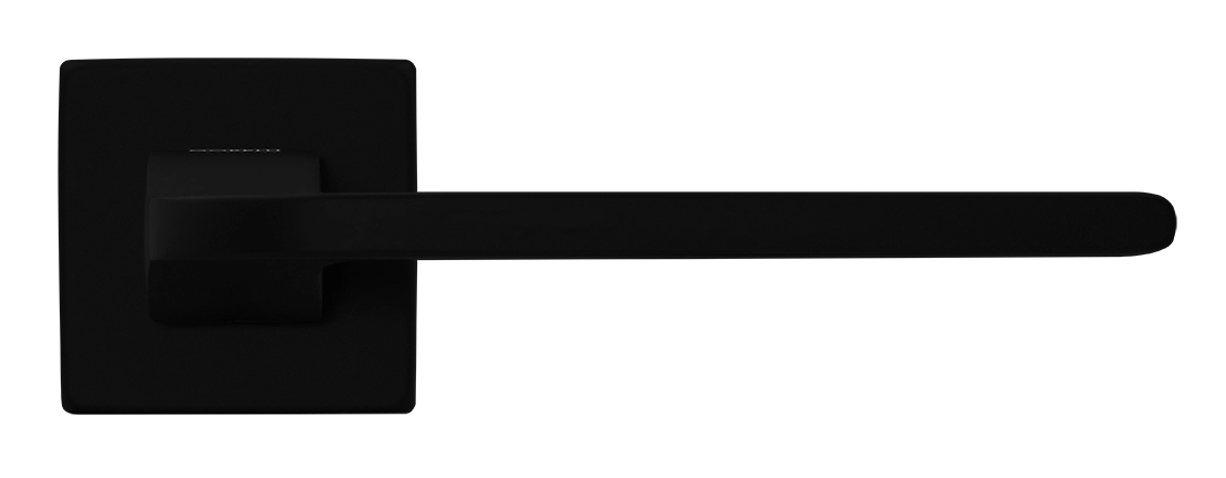 Ручка дверная SPUTNIK S5 NERO-ST на квадратной розетке, цвет черный soft-touch, ЦАМ фото купить в Томске