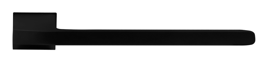 Ручка дверная SPUTNIK-SM NERO-ST с невидимой квадратной розеткой, цвет черный soft-touch, ЦАМ фото купить в Томске