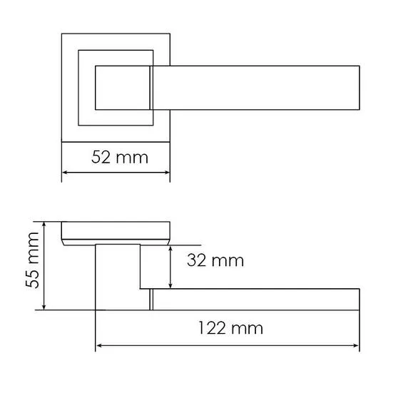 Комплект дверных ручек MH-28 BL-S + защёлка бесшумная 1895P BL + петли врезные универсальные MSN 100X70X2.5-4BB BL (2шт), цвет черный фото купить в Томске