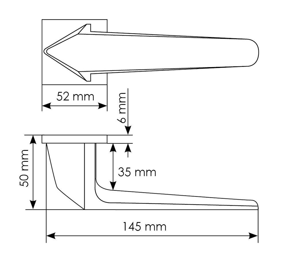 Комплект дверных ручек MH-55-S6 BL + защёлка бесшумная M1895 BL + петли врезные универсальные MSN 100X70X2.5-4BB BL (2шт), цвет черный фото купить в Томске