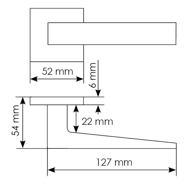 Комплект дверных ручек MH-54-S6 SSC + завертка сантехническая MH-WC-S6 SSC+ защёлка бесшумная M1895 SSC + петли врезные универсальные MSN 100X70X2.5-4BB SSC (2шт), цвет цвет суперматовый хром фото купить в Томске