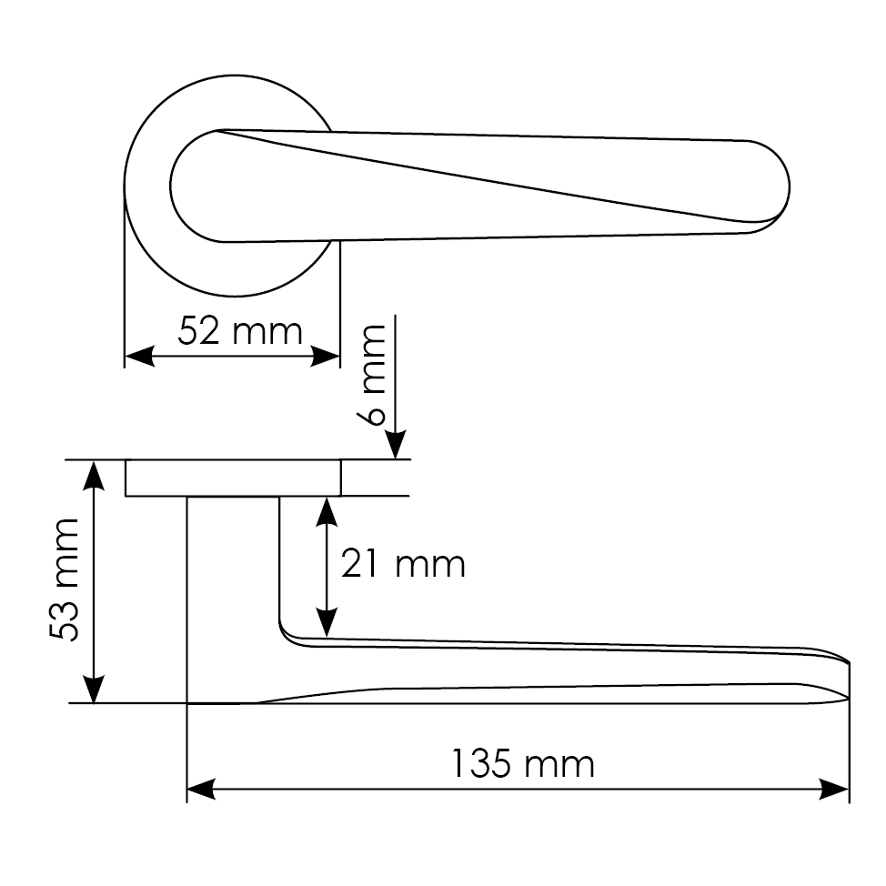 Комплект дверных ручек MH-58-R6 SC + сантехническая завертка MH-WC-R6 SC + защёлка бесшумная M1895 SC + петли врезные универсальные MSN 100X70X2.5-4BB SC (2шт), цвет матовый хром фото купить в Томске