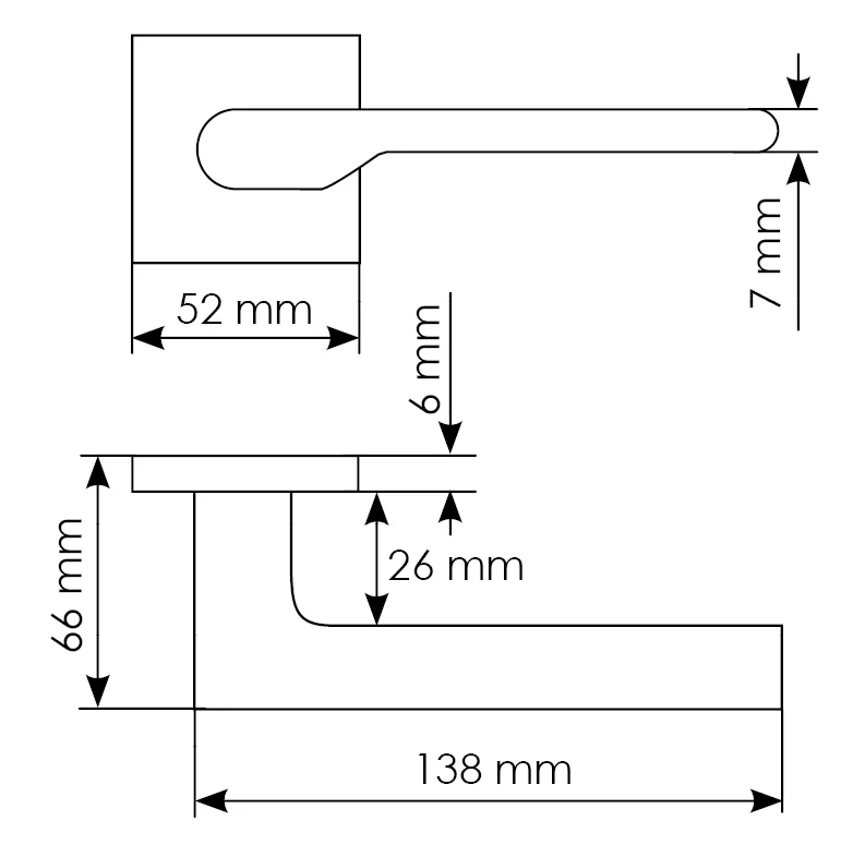 Комплект дверных ручек MH-53-S6 W + сантехническая завертка MH-WC-S6 W, цвет белый фото купить в Томске