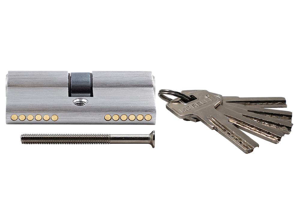 Ключевой цилиндр высокой секретности HS 60C SN (60мм), цвет матовый никель фото купить в Томске