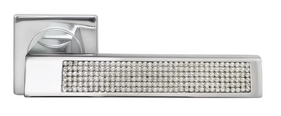 Ручка дверная DOLCE VITA S1 CRO раздельная на квадратной розетке, цвет - хром, латунь фото купить Томск