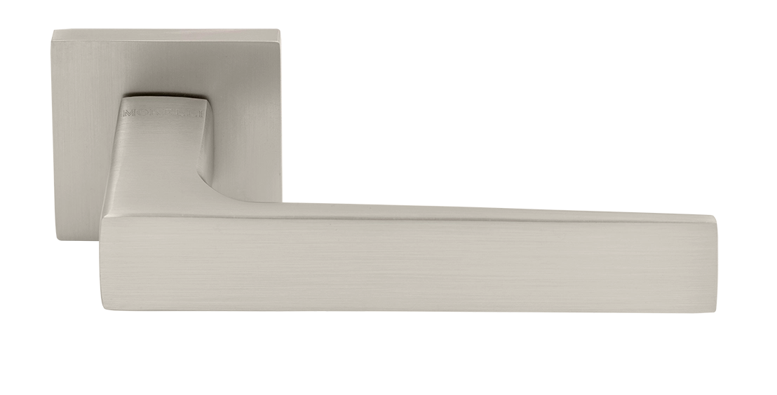 Ручка дверная MIRA  MH-54-S6 MSN раздельная на квадратной розетке, цвет матовый сатинированный никель, ЦАМ фото купить Томск