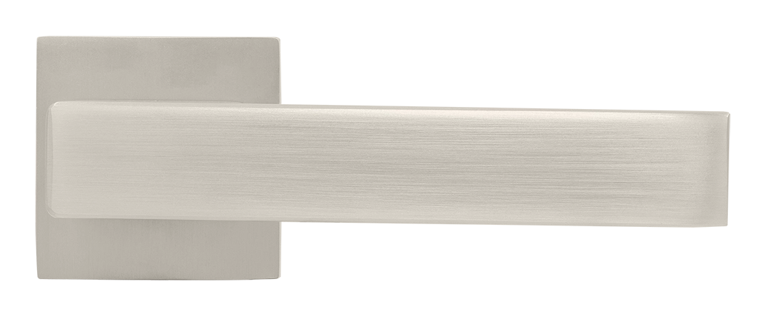 Ручка дверная LOT MH-56-S6 MSN раздельная на квадратной розетке 6 мм, цвет матовый сатинированный никель, ЦАМ фото купить в Томске