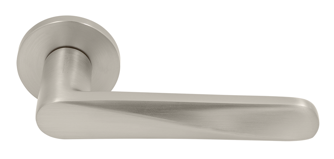 Ручка дверная CAYAN MH-58-R6 MSN раздельная на круглой розетке 6 мм, цвет матовый сатинированный никель, ЦАМ фото купить Томск