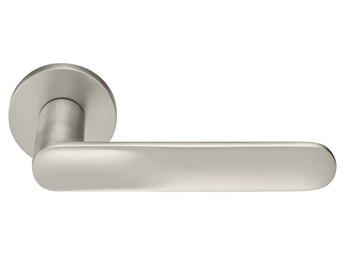 Ручка дверная GARAK MH-59-R6 MSN раздельная на круглой розетке 6 мм, цвет матовый сатинированный никель, ЦАМ фото купить Томск