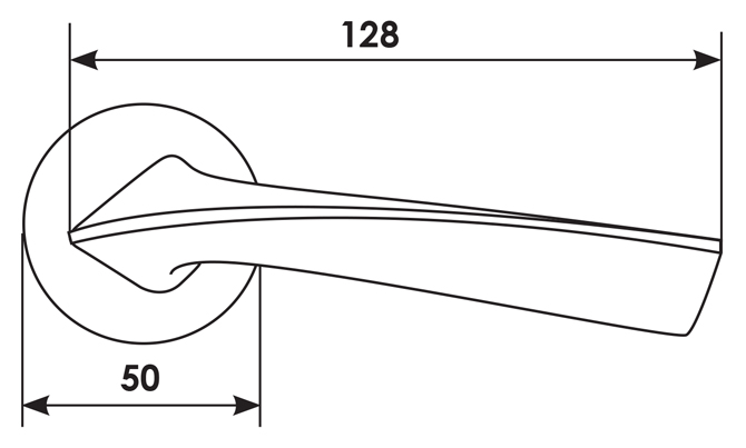 Ручка дверная COMETA R5 NIS раздельная на круглой розетке, цвет матовый никель, ЦАМ фото купить в Томске