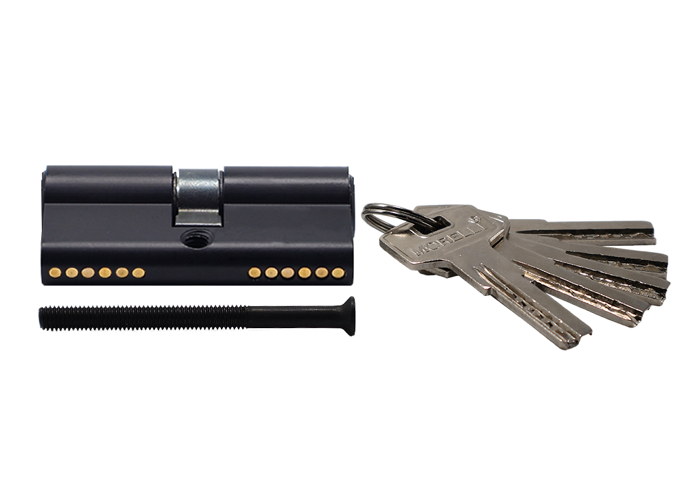 Ключевой цилиндр высокой секретности HS 60C BL (60мм) цвет черный фото купить в Томске