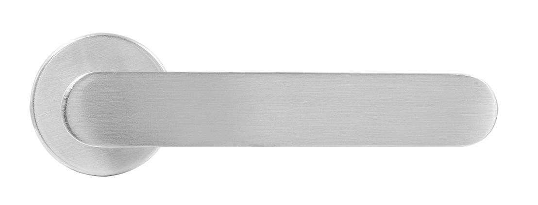 Ручка дверная LE BOAT R5 CSA раздельная на круглой розетке, цвет матовое матовый хром, латунь фото купить в Томске