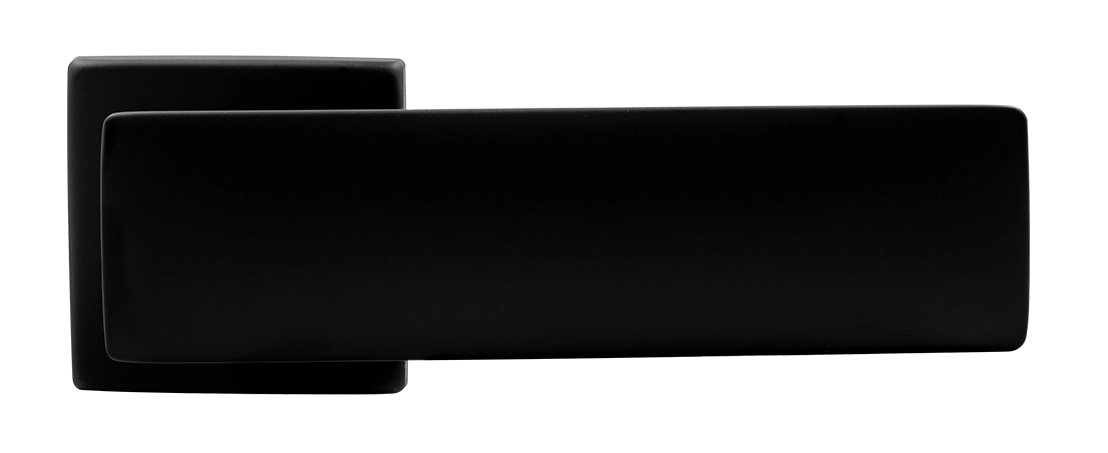 Ручка дверная SPACE S5 NERO-ST на квадратной розетке, цвет черный soft-touch, ЦАМ фото купить в Томске